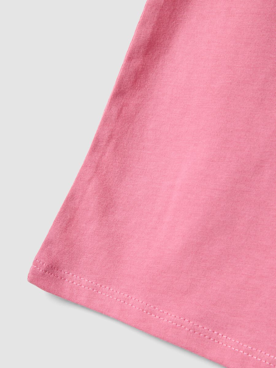 Canotta rosa in puro cotone con volant regular fit_3