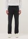 Black denim cotton blend carrot fit jeans_1
