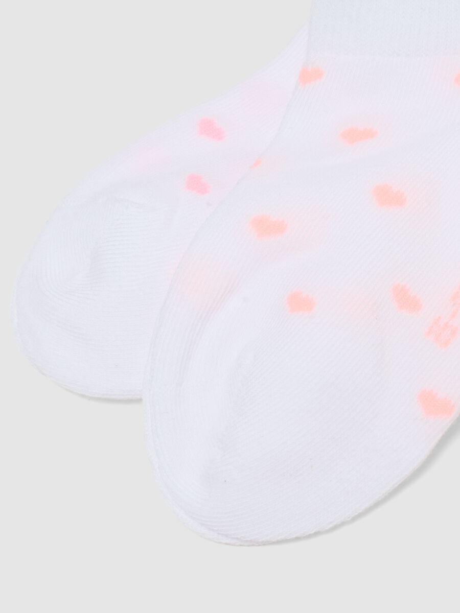 Multipack of multicoloured cotton blend socks for girls with hearts_2
