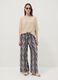 Blue pure-viscose trousers with all-over print, regular fit_0