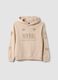 Beige pure cotton hoodie with New York print for boys_3