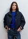 Blue pure cotton denim jacket with zip, oversized fit_2