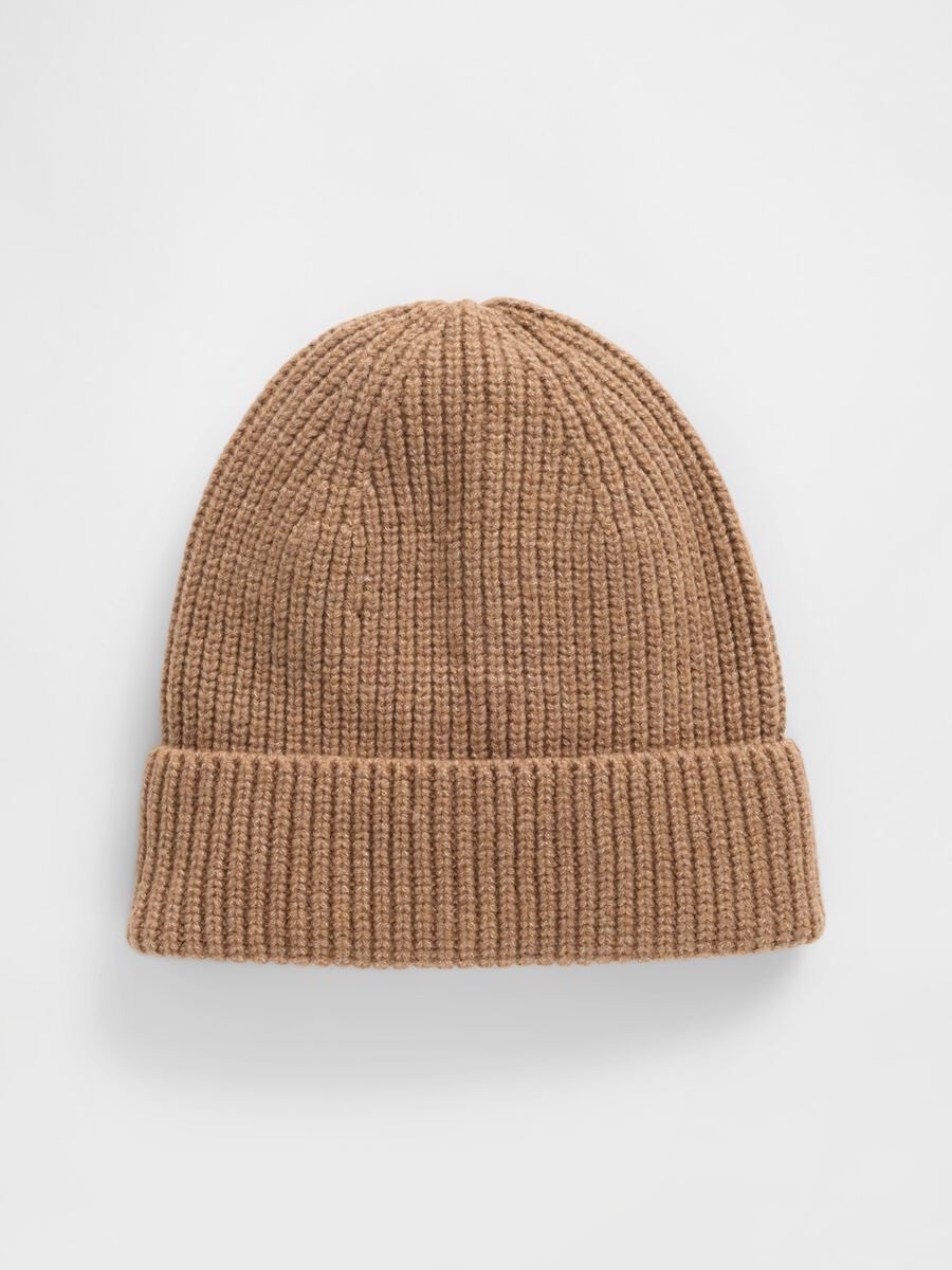 Brown Cotton Blend Cap_0