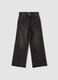 Black culotte jeans in a cotton, lyocell and viscose blend for girls_3