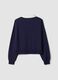 Blue cotton-blend crew-neck sweatshirt with contrasting collar_2