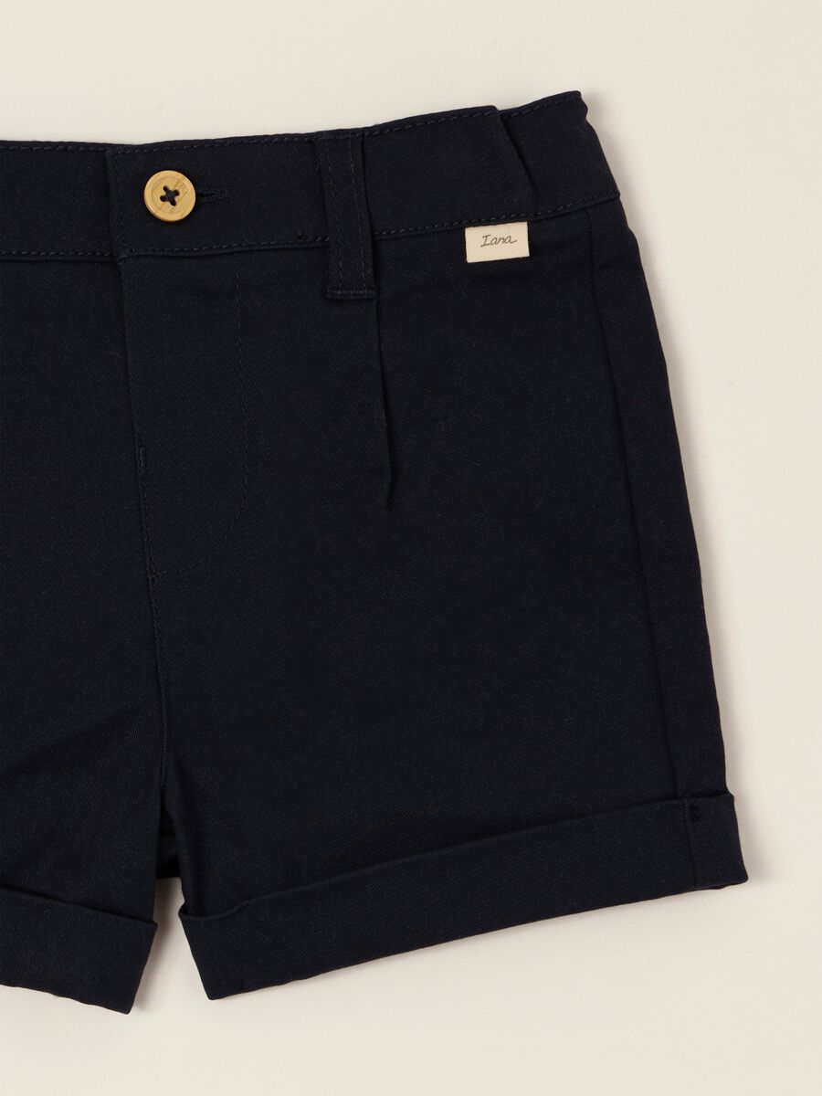 Shorts blu in cotone elasticizzato da neonato regular fit_1