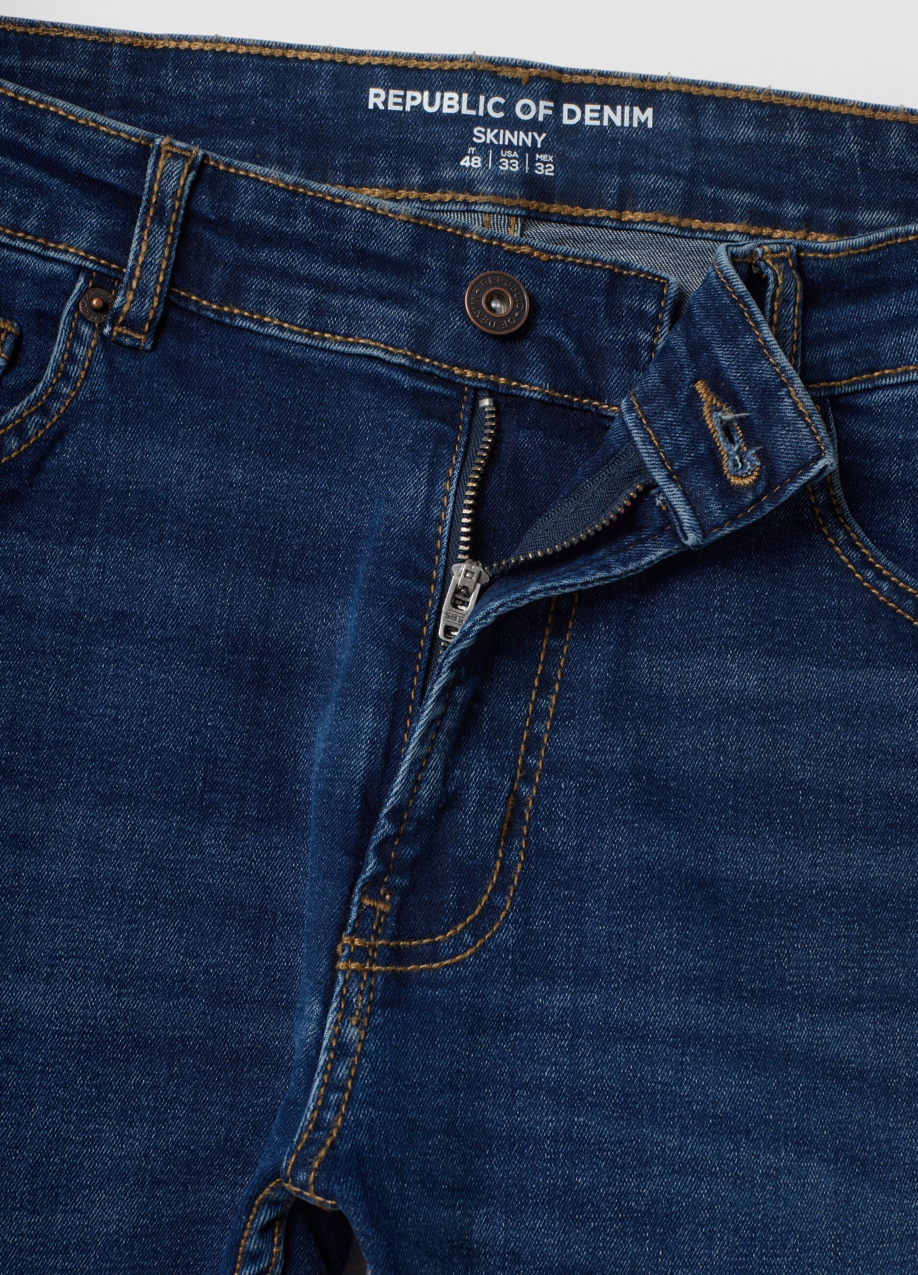 Blue stretch-cotton denim skinny-fit jeans