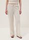Beige stretch-fabric palazzo trousers_1