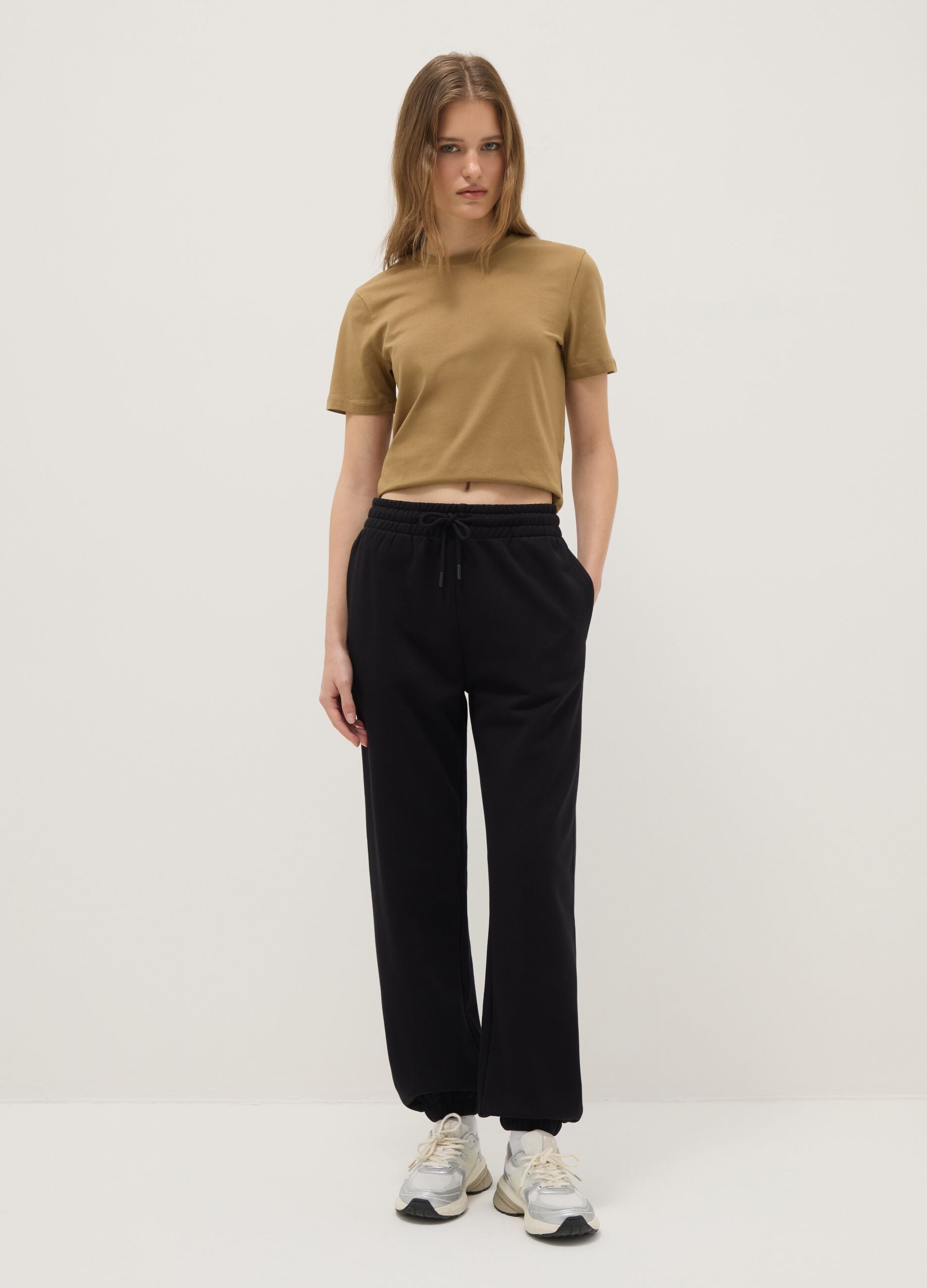 Brown pure cotton regular fit T-shirt