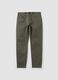 Green slim-fit stretch cotton dobby trousers_0