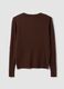 Maglia marrone in misto viscosa a trecce regular fit_2