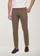 Brown slim-fit stretch cotton twill trousers_2