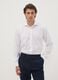 White regular-fit pure cotton shirt with cutaway collar_0