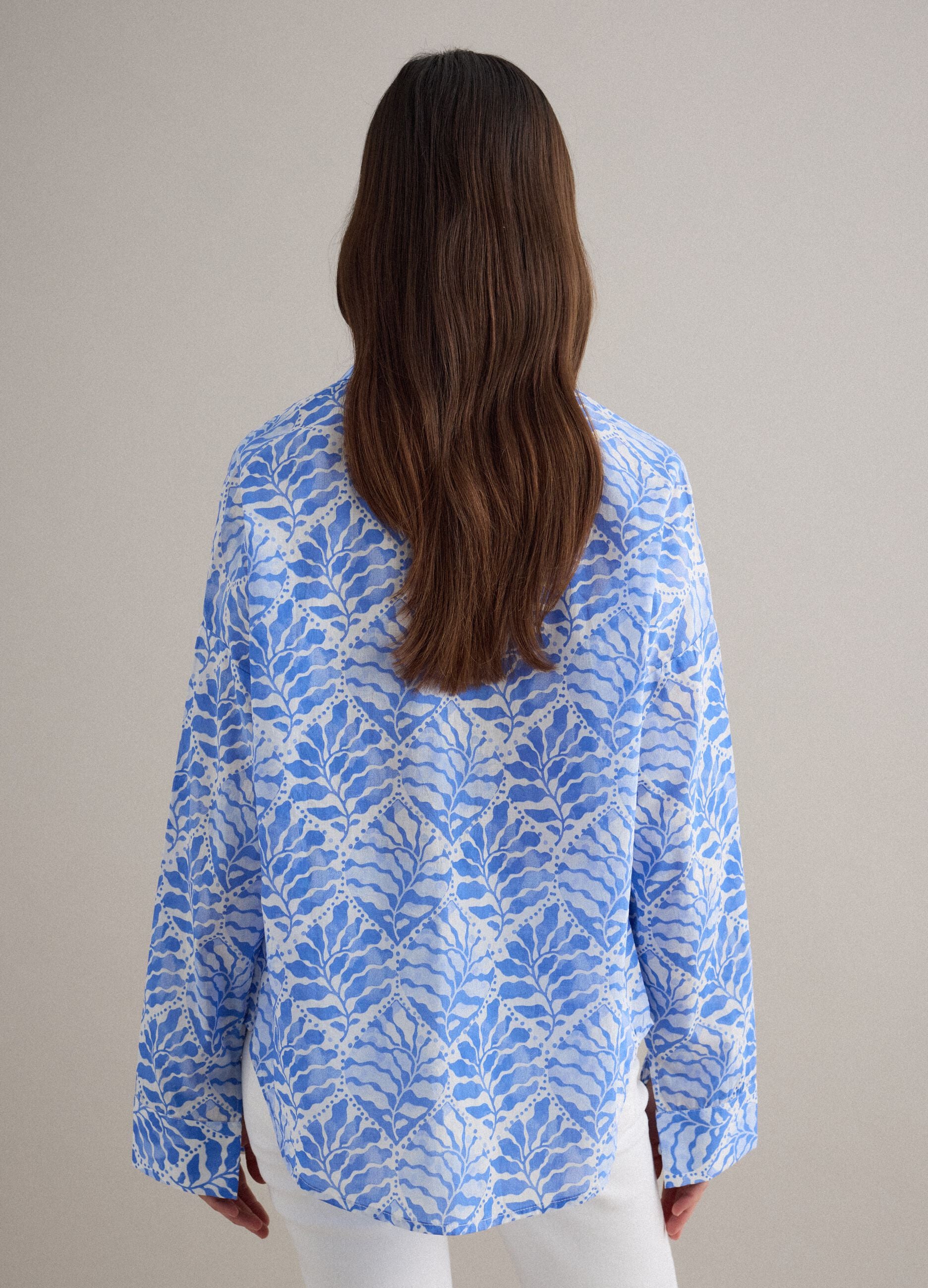 Multicolour pure cotton regular fit shirt with floral pattern