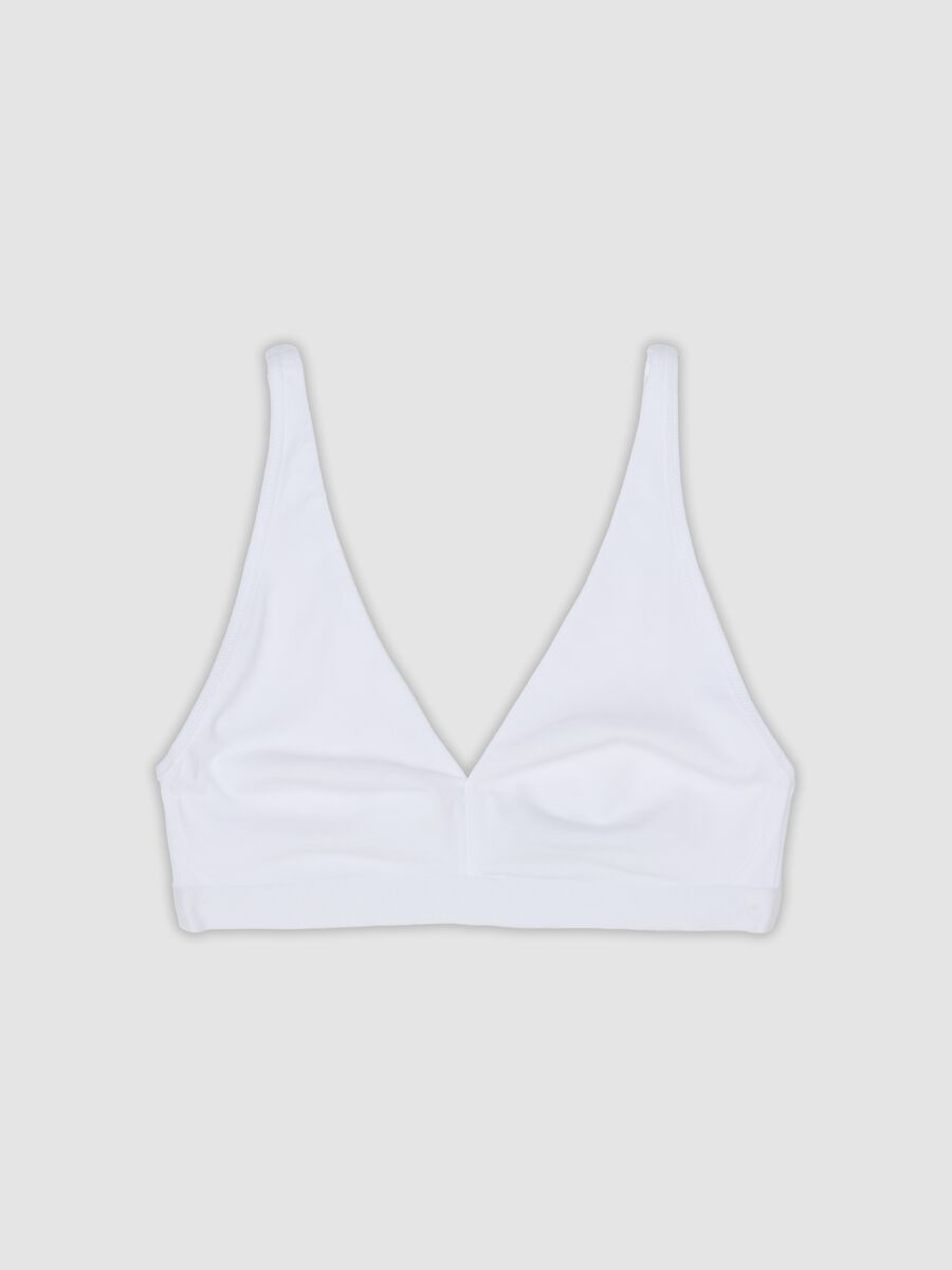 White stretch organic cotton triangle bra_4