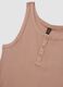 Beige ribbed cotton and viscose blend henley vest top_6