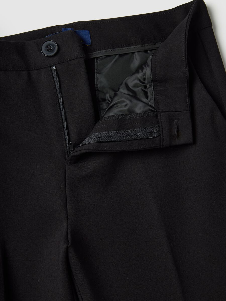 Slim fit black chino trousers_5