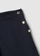 Blue Wide-Leg Trousers with Decorative Buttons_5