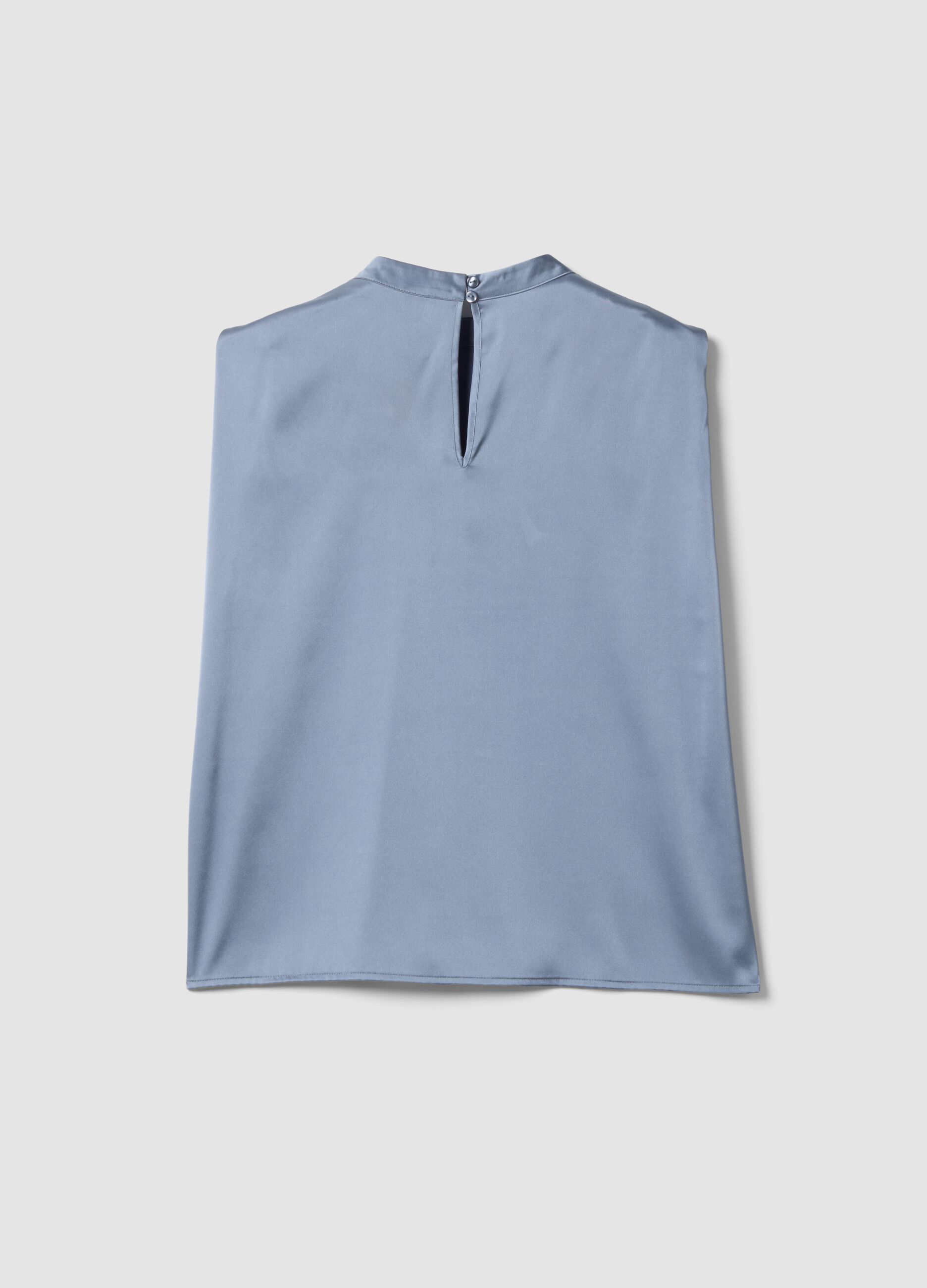 Grey stretch high-neck top
