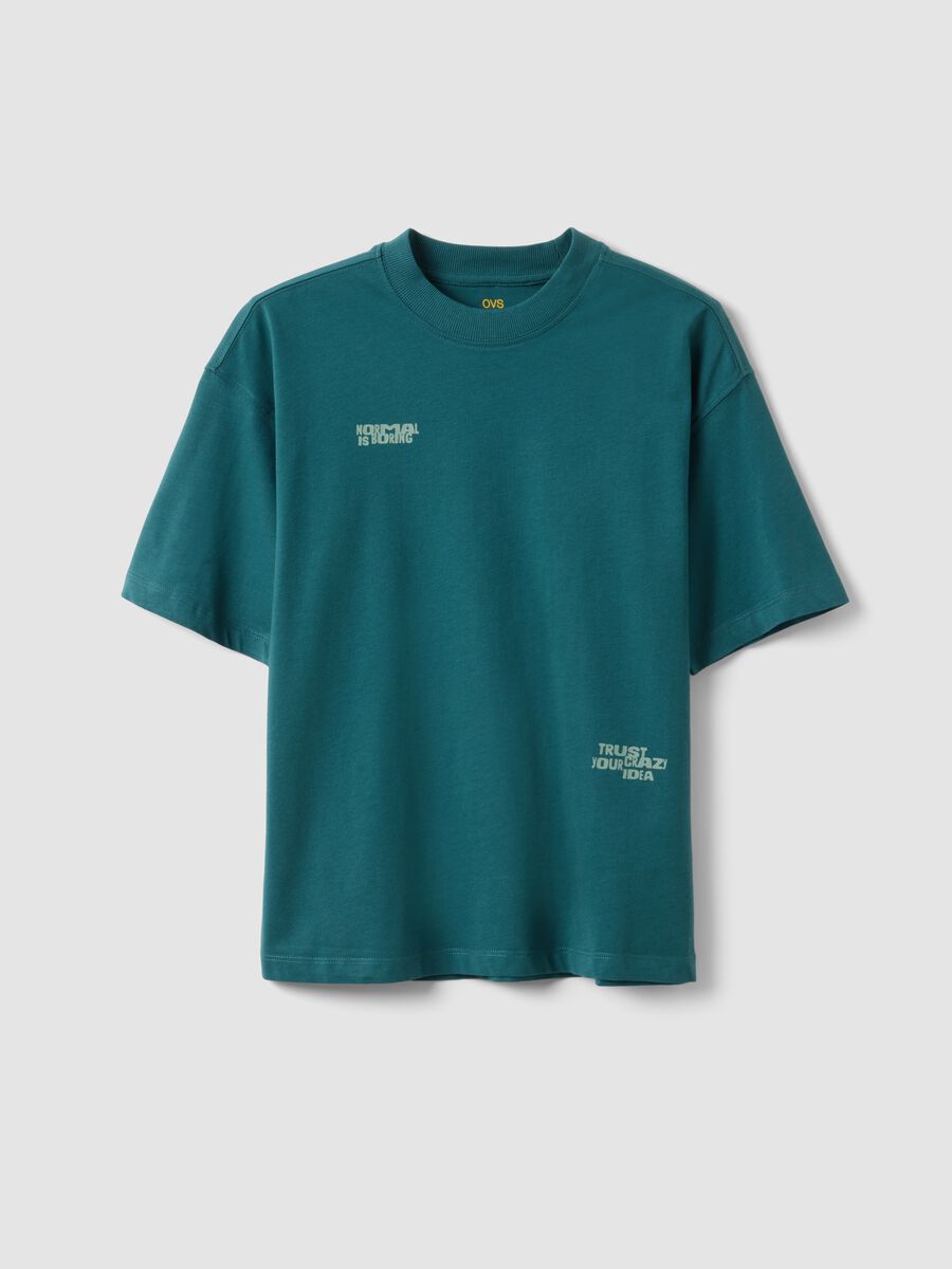 T-shirt in puro cotone verde oversize per ragazzi_3