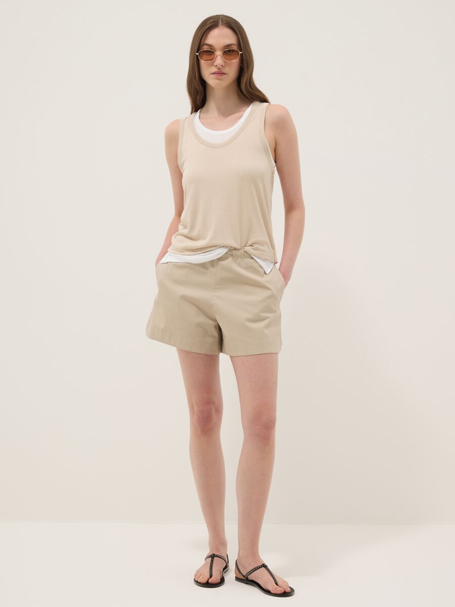 Beige regular-fit viscose-blend tank top_2