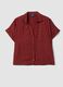 Red polka-dot pure viscose short-sleeved oversized shirt_4