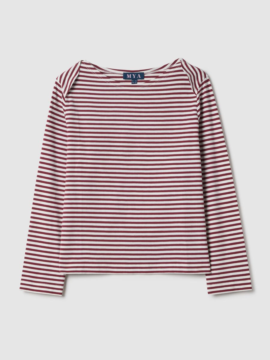 Multicolour striped regular fit stretch cotton top_4