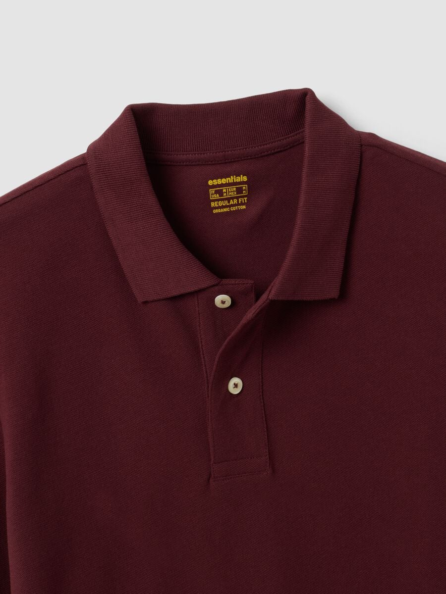 Men&rsquo;s red long-sleeve organic cotton piqu&eacute; polo shirt, regular fit_5