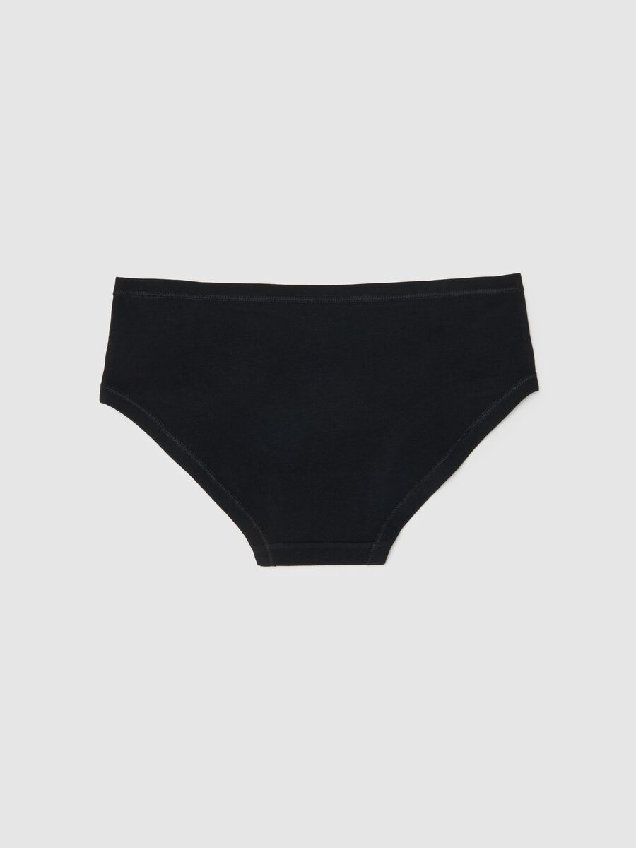 Girls' black baby briefs in regular fit stretch cotton_1