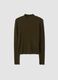 Green ribbed viscose-blend top with high neck_4