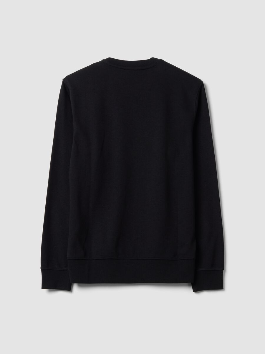 Black crew-neck sweatshirt in cotton blend, regular fit_1
