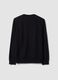 Black crew-neck sweatshirt in cotton blend, regular fit_1