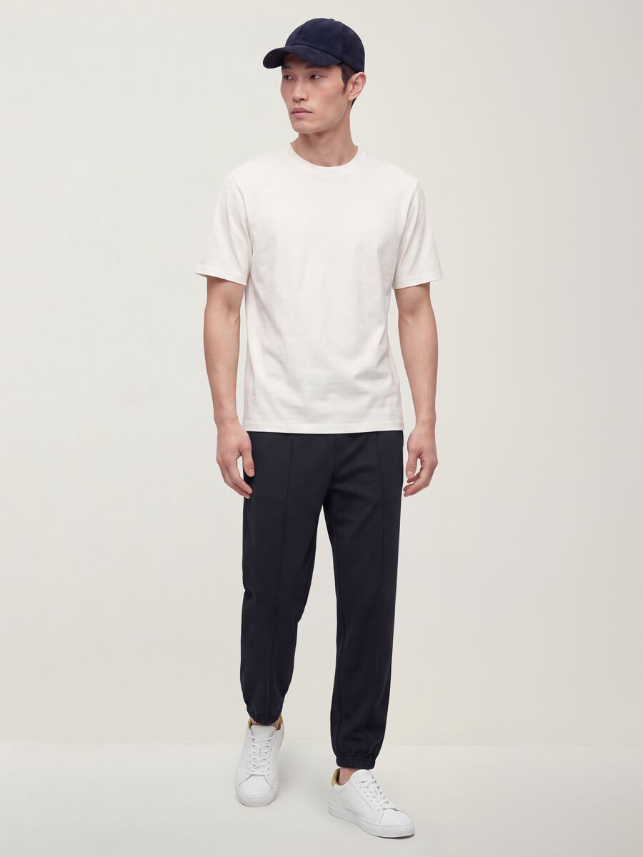 Navy blue relaxed-fit stretch joggers_0