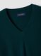 Green pure wool jumper with deep V-neck_1