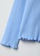 Pure cotton light blue regular fit pyjama top with Henley collar_5