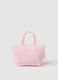 Pink and white raffia maxi bag_1