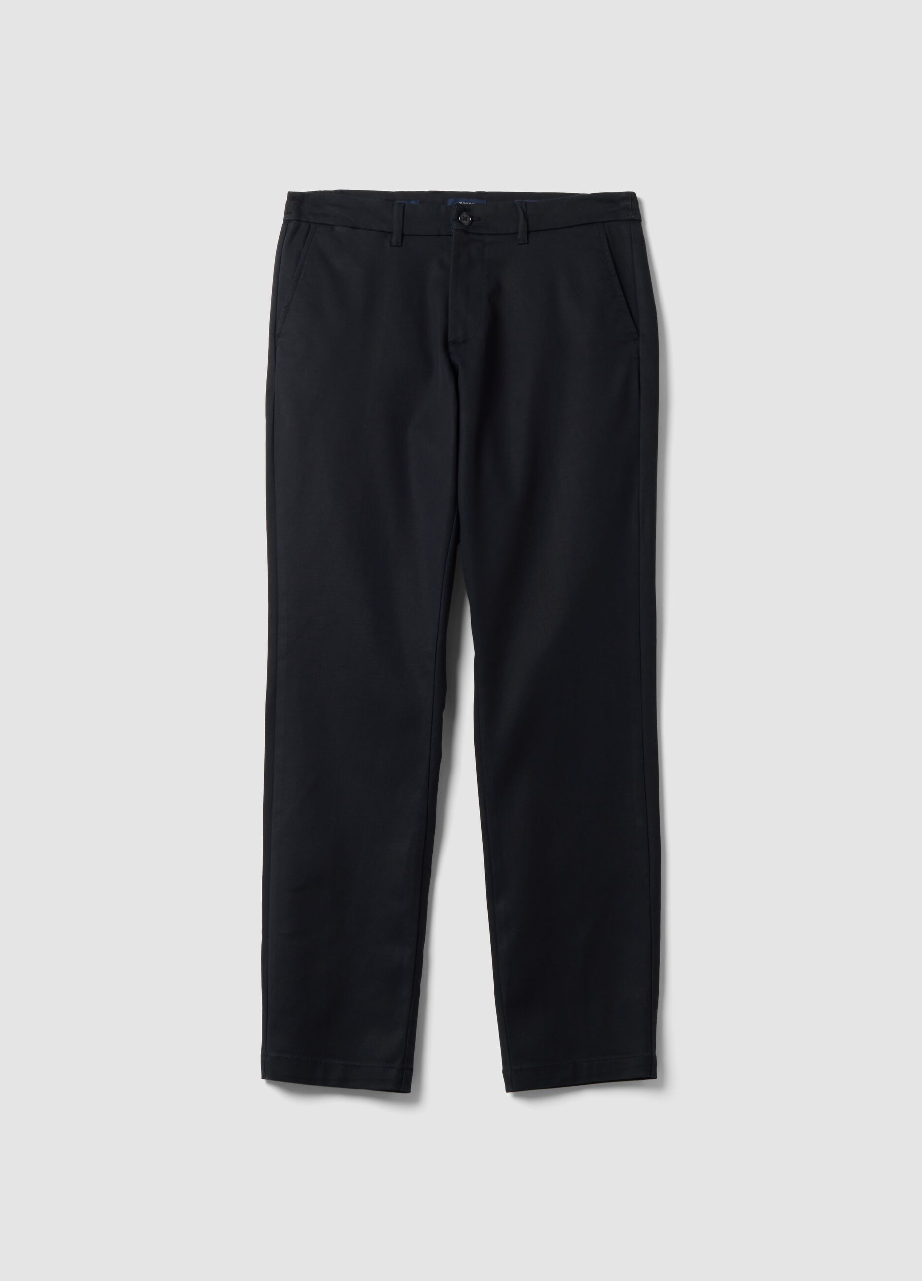 Black slim-fit chino trousers in lyocell and stretch cotton