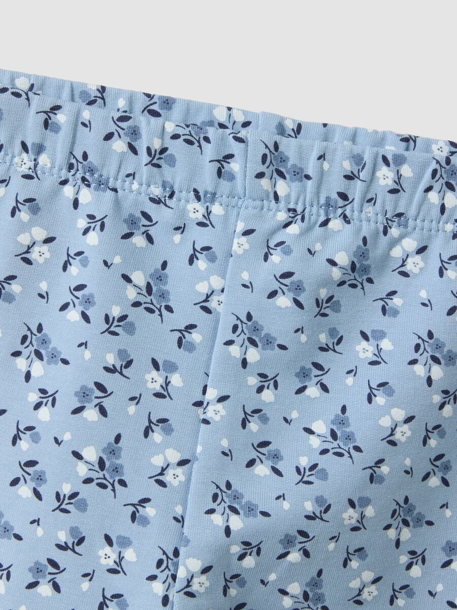 Blue stretch cotton set with crew neck_3