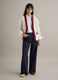 Multicolour pure cotton oversize fit deep V-neck waistcoat_1