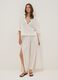 Short white pure cotton kaftan with V-neck_2