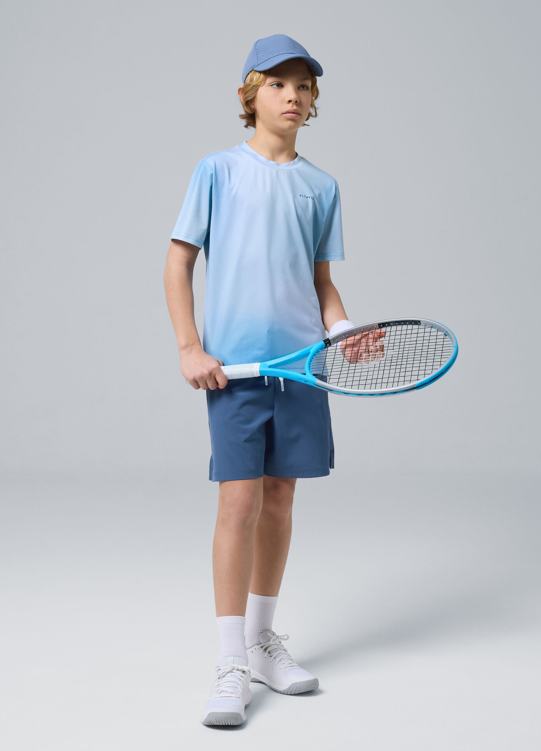 ALTAVIA COURT blue sports shorts in stretchy technical fabric for boys