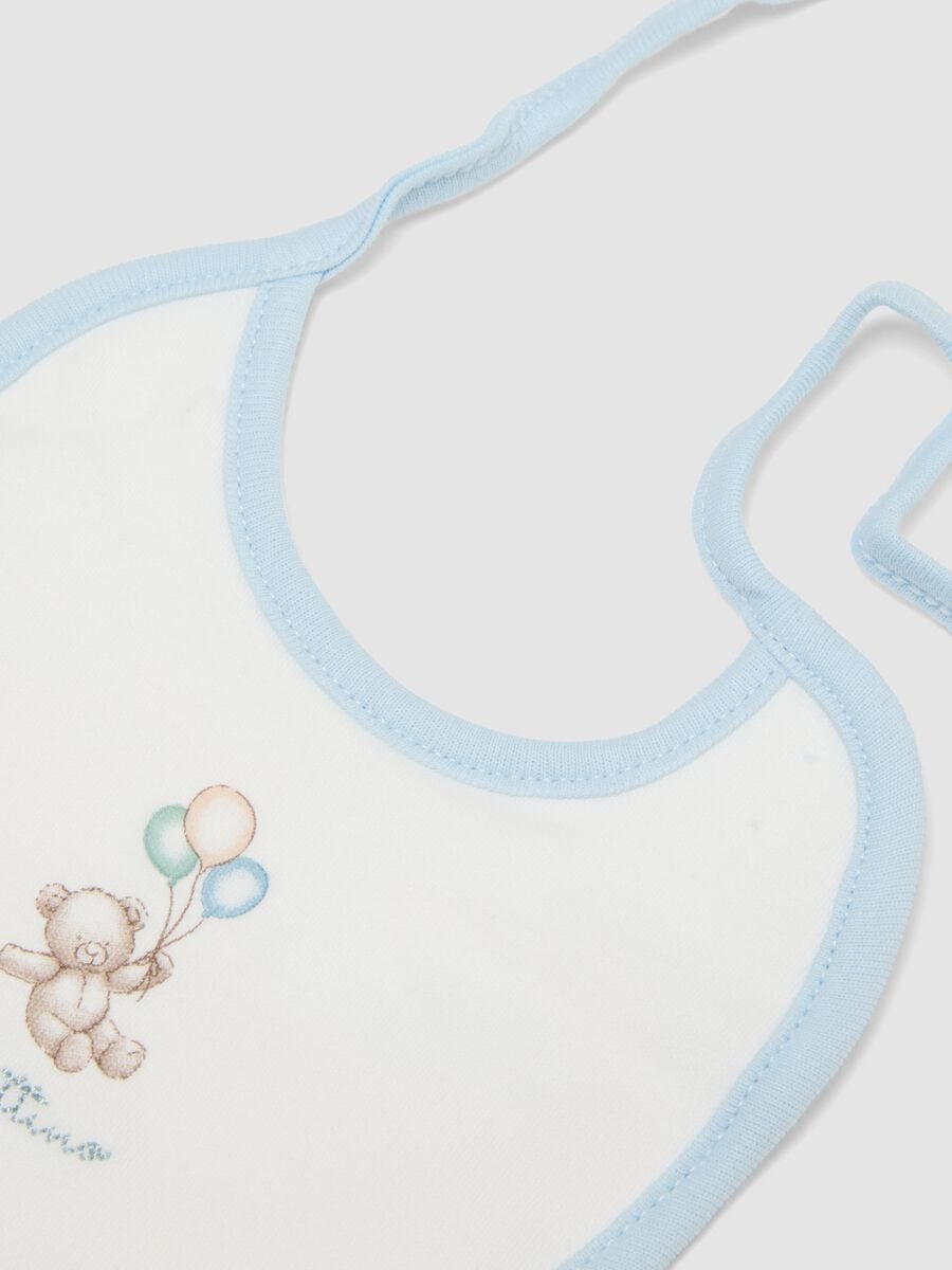 Two-pack of blue and yellow baby bibs in pure organic cotton with prints_2