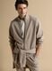 Beige full-zip with stretchy fabric collar, Easy Dry, regular fit_0