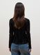 Black regular-fit T-shirt in sheer stretch fabric with pattern_3