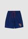 Blue regular fit swim trunks with Super Mario print_0