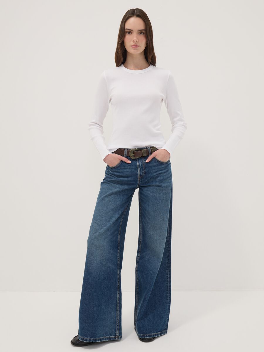 White long-sleeved pure cotton T-shirt_2