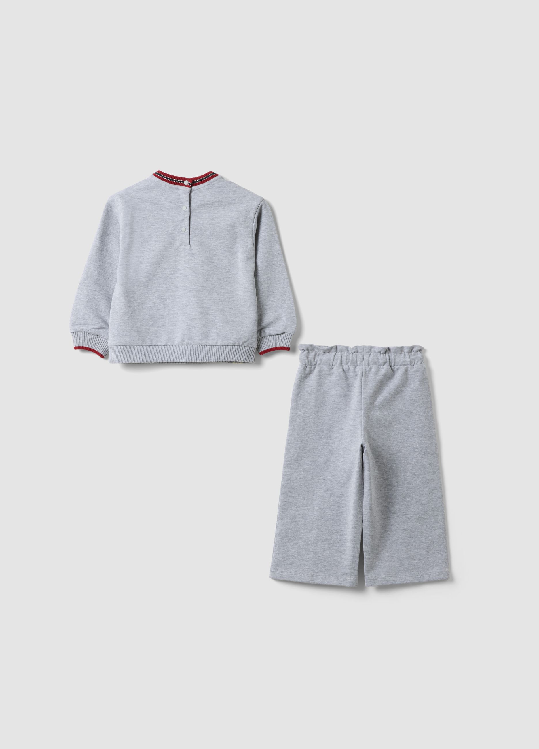 Grey outfit in organic cotton and stretchy viscose with Minnie print