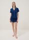 Regular fit blue stretch viscose blend pyjama shorts_0