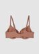 Brown padded stretch-fabric bra_2