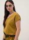 Yellow pure cotton regular fit V-neck T-shirt_0